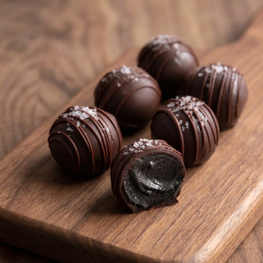 Black Sesame date truffle
